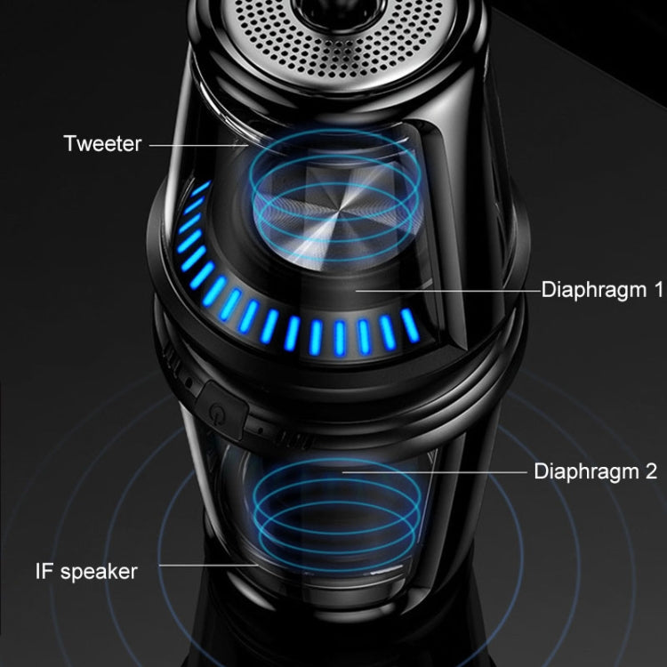 JUSTNEED TWS Waterproof Bluetooth Small Speaker, Built-in High-definition Microphone, Support hands-free Call (Black) - Desktop Speaker by buy2fix | Online Shopping UK | buy2fix
