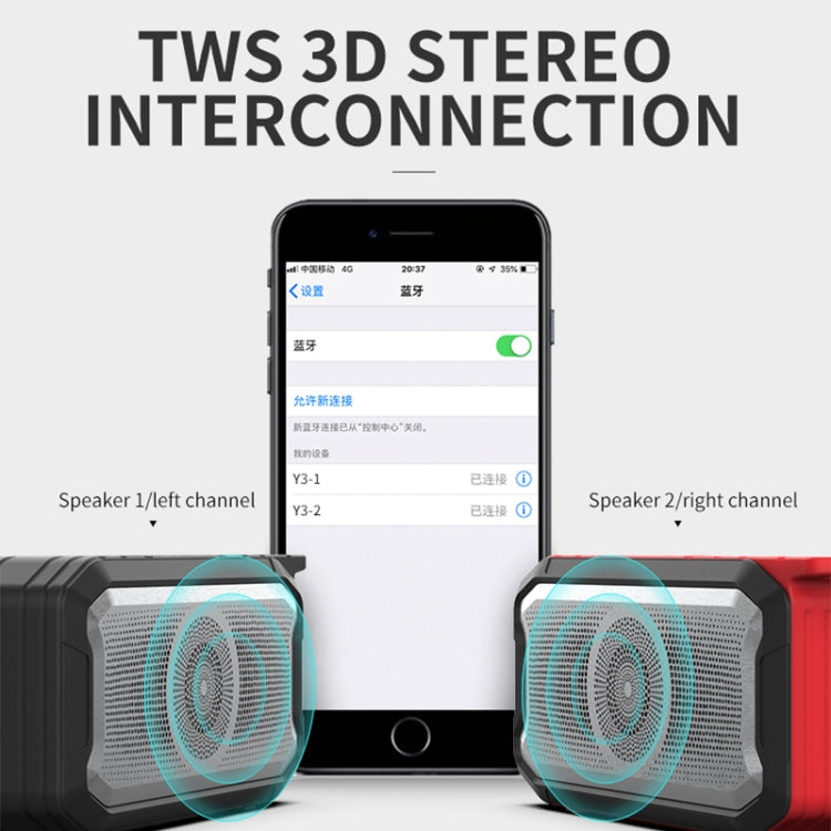 X3 5W Outdoor IPX7 Waterproof Wireless Bluetooth Speaker, Support Hands-free / USB / AUX / TF Card (Red) - Waterproof Speaker by buy2fix | Online Shopping UK | buy2fix