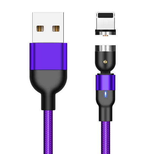 2m 2A Output USB to 8 Pin Nylon Braided Rotate Magnetic Charging Cable(Purple) by buy2fix