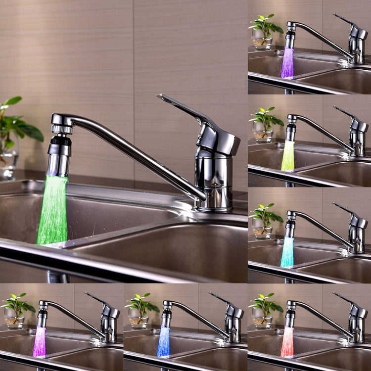 SDF-B6 1 LED ABS Colorful Change LED Faucet Light Water Glow Shower, Size: 58 x 24mm, Interface: 22mm (Silver) by buy2fix