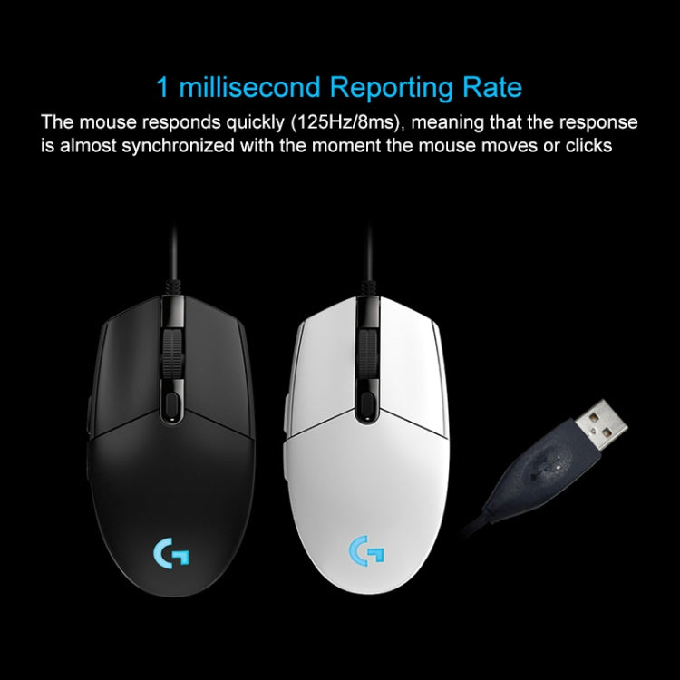 Logitech G102 6-keys RGB Glowing 6000DPI Five-speed Adjustable Wired Optical Gaming Mouse, Length: 2m (Black) - Wired Mice by Logitech | Online Shopping UK | buy2fix