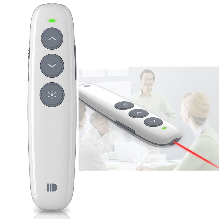 Doosl DSIT007 2.4GHz Rechargeable Powerpoint Presentation Wireless Cliker Remote Control Pen, Control Distance: 10m(White) - by DOOSL | Online Shopping UK | buy2fix