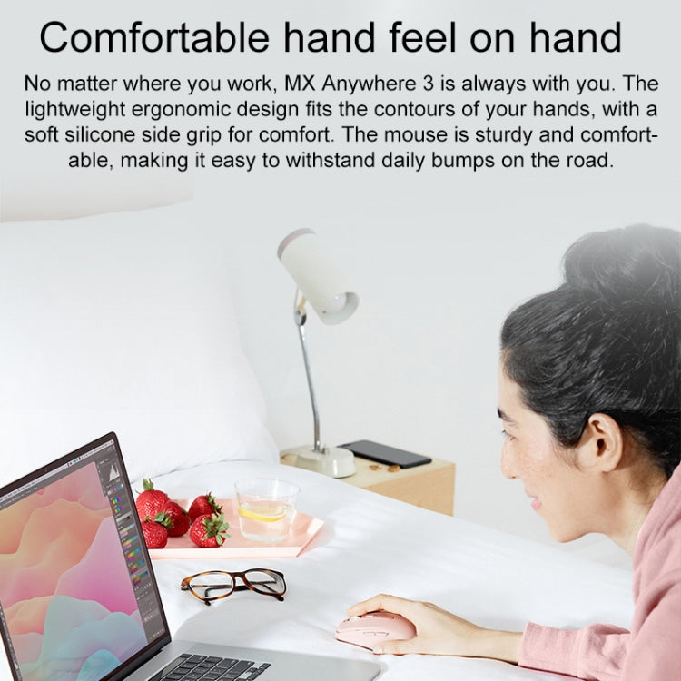 Logitech MX Anywhere 3S 4 Keys Wireless Bluetooth Dual Mode Mute Mouse (White) by Logitech