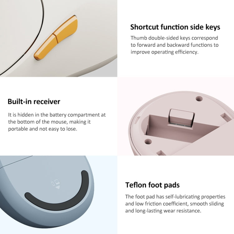 Original Xiaomi Dual-mode 1200DPI Ultra-thin Computer Mouse 3 (Beige White) by Xiaomi