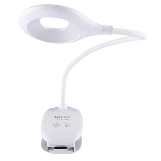 TGX-770 3-grade Brightness Touch Dimmer LED Desk Lamp, 28 LEDs Flexible Goose Neck Hollow Ring Design Eye Protection Light with Clip & Small Night Light Function by buy2fix