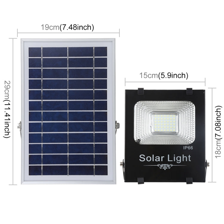 150W 176 LEDs SMD 2835 IP66 Waterproof Ultra-thin Solar Powered Timing LED Flood Light with 6V / 0.83A Solar Panel & Remote Control(White Light) - Solar Lights by buy2fix | Online Shopping UK | buy2fix