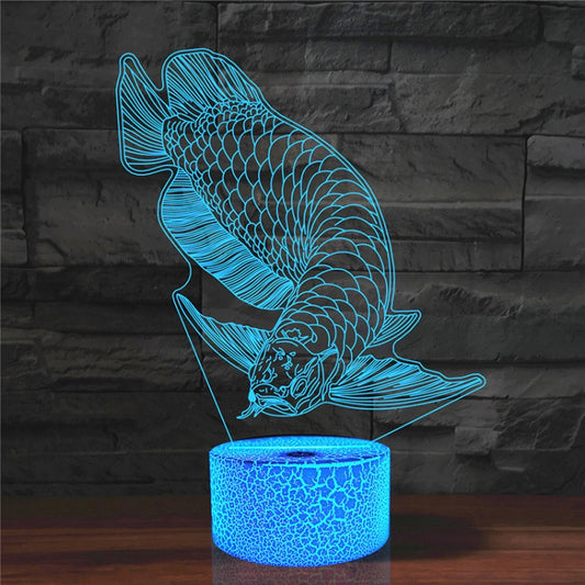 Fish Shape 3D Colorful LED Vision Light Table Lamp, USB Touch Version by buy2fix