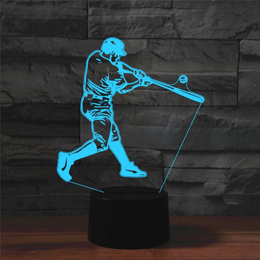 Playing Baseball Shape 3D Colorful LED Vision Light Table Lamp, USB & Battery Version by buy2fix