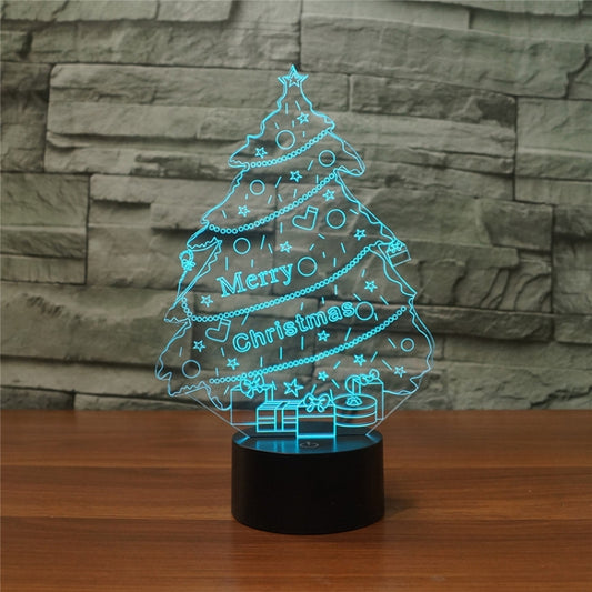 Christmas Tree Shape 3D Colorful LED Vision Light Table Lamp, 16 Colors Remote Control Version by buy2fix