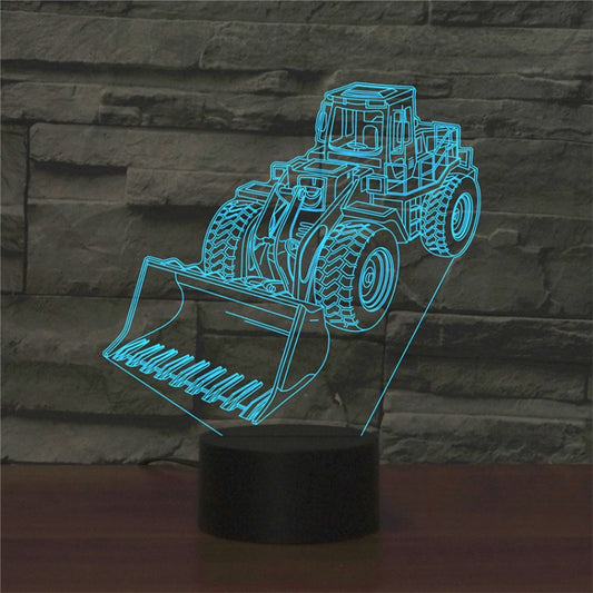 Excavator Shape 3D Colorful LED Vision Light Table Lamp, Crack Remote Control Version by buy2fix