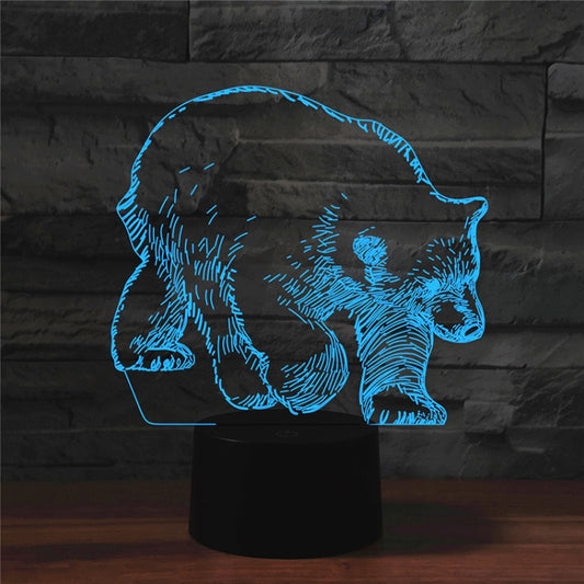 Bear Shape 3D Colorful LED Vision Light Table Lamp, USB Touch Version by buy2fix