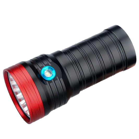 3 Gears, DB18 18xT6, Luminous Flux: 5400lm LED Flashlight, Without Battery (Red Black) by buy2fix