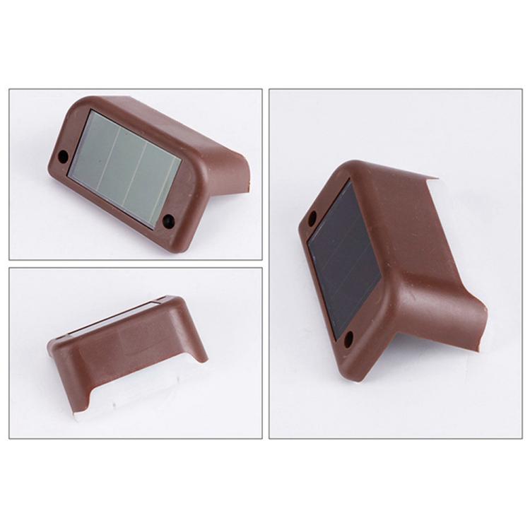 12 PCS Solar Powered LED Outdoor Stairway Light IP65 Waterproof Garden Lamp, Warm White Light(Brown) - Solar Lights by buy2fix | Online Shopping UK | buy2fix
