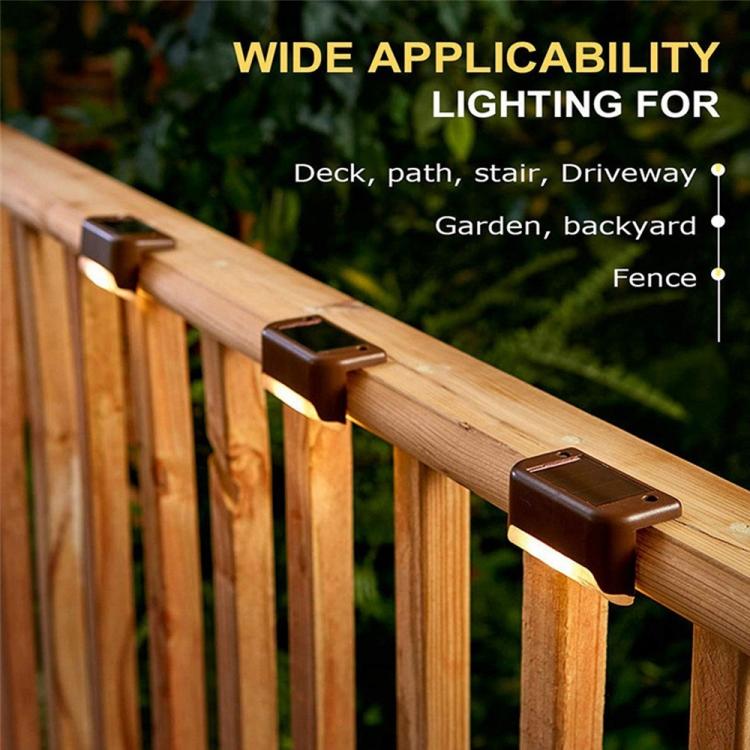 12 PCS Solar Powered LED Outdoor Stairway Light IP65 Waterproof Garden Lamp, Warm White Light(Brown) - Solar Lights by buy2fix | Online Shopping UK | buy2fix