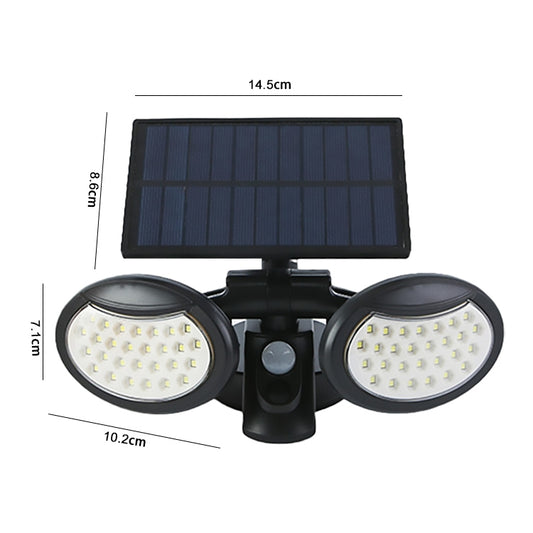 56 LEDs Home Lighting Integrated Courtyard Waterproof Double Heads Rotatable Solar Wall Light Street Light by buy2fix