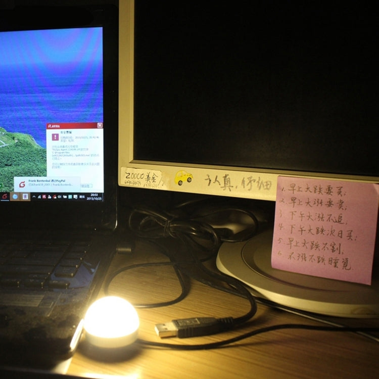 2W USB LED Light Bulb with Magnetic, 5V 140-150Lumens 6LED (Warm White) by buy2fix