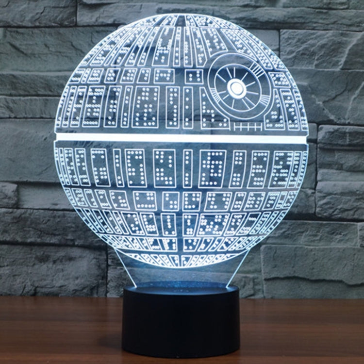 Death Star Style 3D Touch Switch Control LED Light , 7 Colour Discoloration Creative Visual Stereo Lamp Desk Lamp Night Light by buy2fix