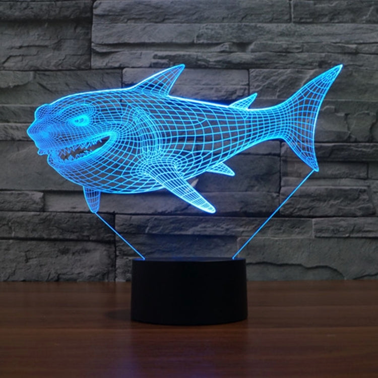 Side Face Shark Style 3D Touch Switch Control LED Light , 7 Color Discoloration Creative Visual Stereo Lamp Desk Lamp Night Light - Novelty Lighting by buy2fix | Online Shopping UK | buy2fix