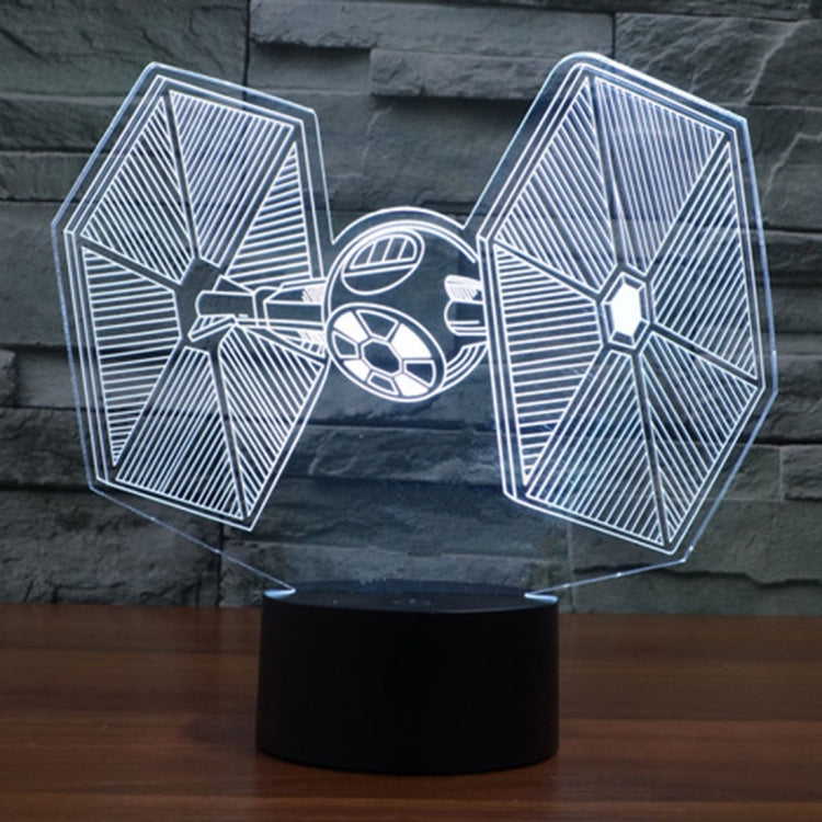 TIE Fighter Style 3D Touch Switch Control LED Light , 7 Color Discoloration Creative Visual Stereo Lamp Desk Lamp Night Light by buy2fix