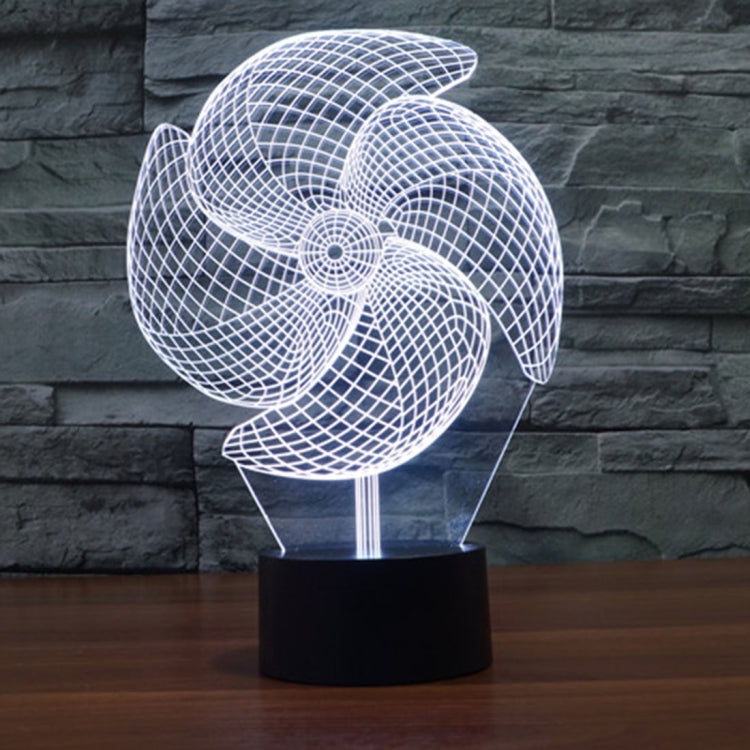 Big Pinwheel Style 3D Touch Switch Control LED Light , 7 Color Discoloration Creative Visual Stereo Lamp Desk Lamp Night Light by buy2fix