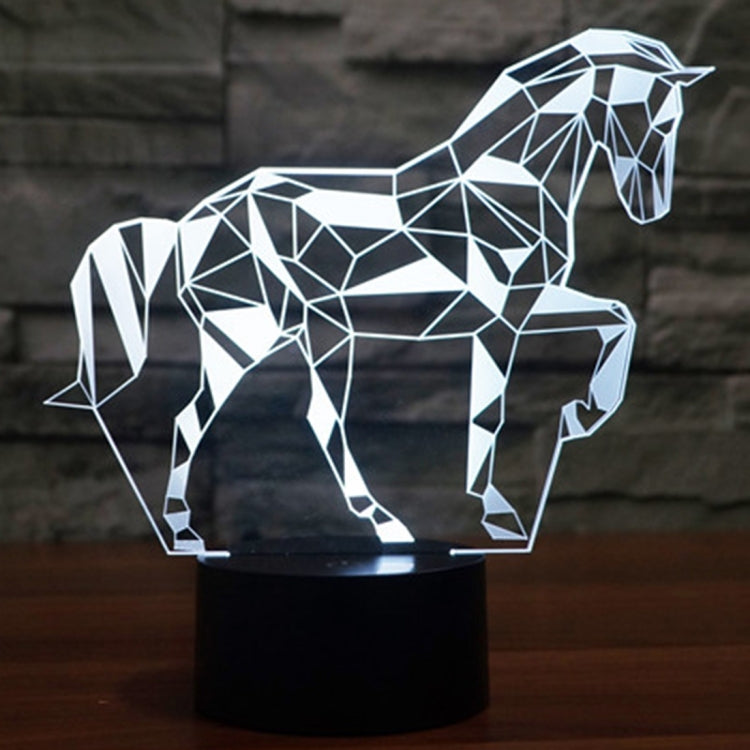 Horse Shape 3D Touch Switch Control LED Light , 7 Color Discoloration Creative Visual Stereo Lamp Desk Lamp Night Light by buy2fix