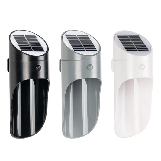 Solar Outdoor LED Induction Wall Light Night Light Radar Human Body Induction Lighting, White Light (Grey) by buy2fix
