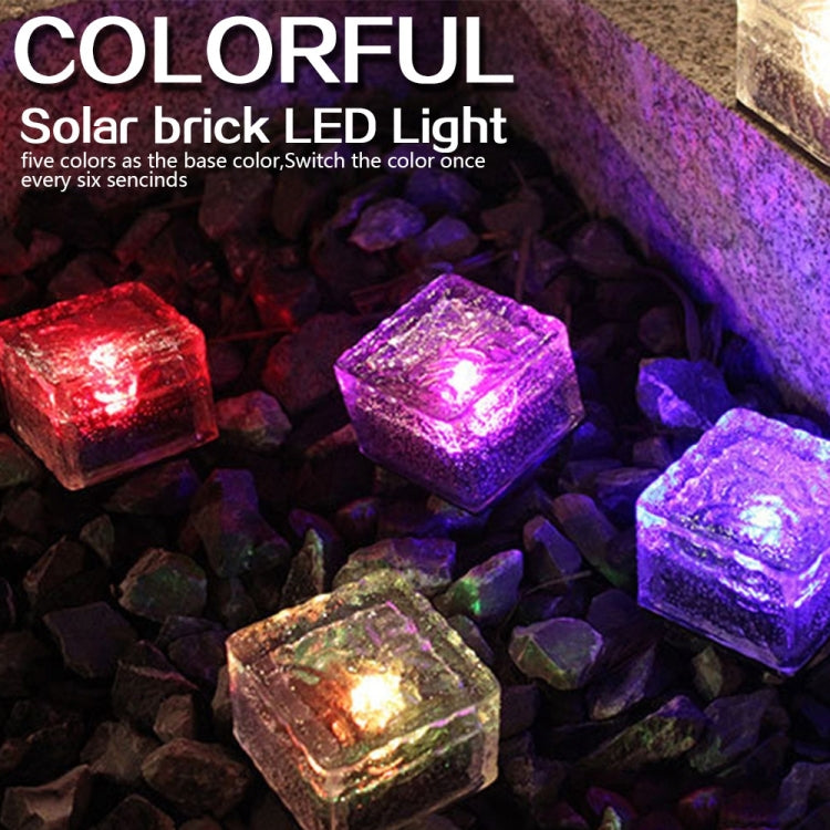 Solar Powered Square Tempered Glass Outdoor LED Buried Light Garden Decoration Lamp IP55 Waterproof,Size: 7 x 7 x 5cm (Warm White) - Buried Lights by buy2fix | Online Shopping UK | buy2fix