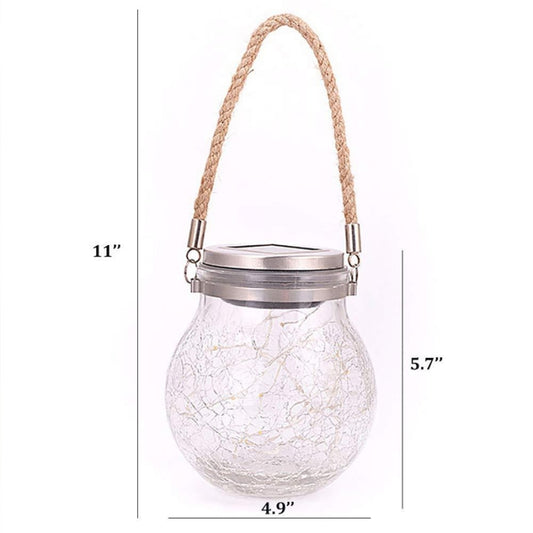 Solar Energy Glass Bottle Pendent Lamp IP55 Waterproof Outdoor Garden Decoration Light (Warm White) by buy2fix