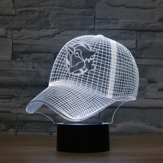 Baseball Cap Shape 3D Colorful LED Vision Light Table Lamp, Charging Touch Version by buy2fix