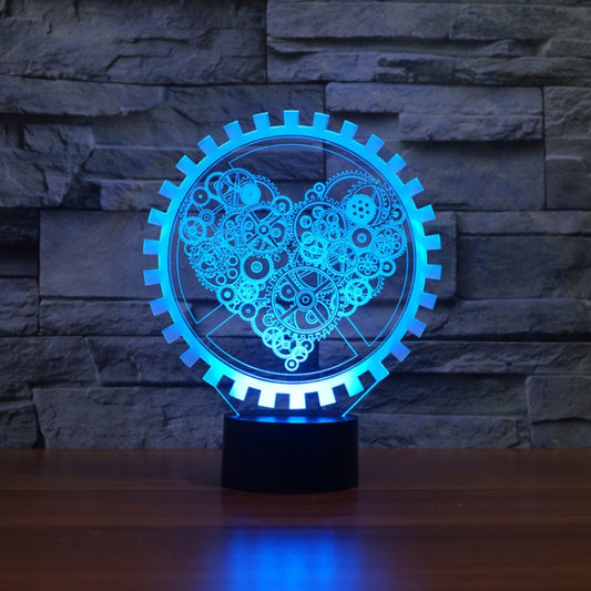 Gear Heart Shape 3D Colorful LED Vision Light Table Lamp, Touch Version by buy2fix