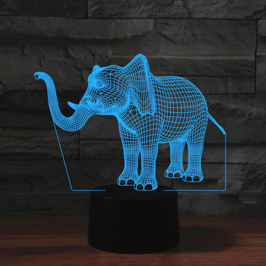 Elephant Shape 3D Colorful LED Vision Light Table Lamp, USB & Battery Version by buy2fix