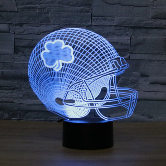 Rugby Hat Flower Shape 3D Colorful LED Vision Light Table Lamp, USB Touch Version by buy2fix