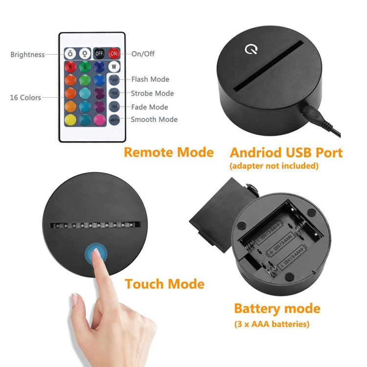 Rugby Quarterback Shape 3D Colorful LED Vision Light Table Lamp, 16 Colors Remote Control Version by buy2fix