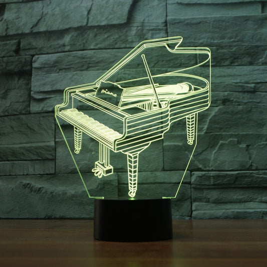 Piano Shape 3D Colorful LED Vision Light Table Lamp, USB Touch Version by buy2fix
