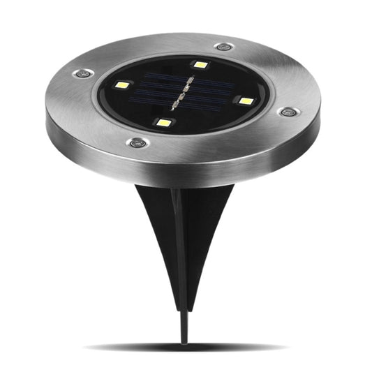 2 PCS 4 LEDs IP44 Waterproof Solar Powered Buried Light, SMD 5050 Under Ground Lamp Outdoor Path Way Garden Decking LED Light by buy2fix