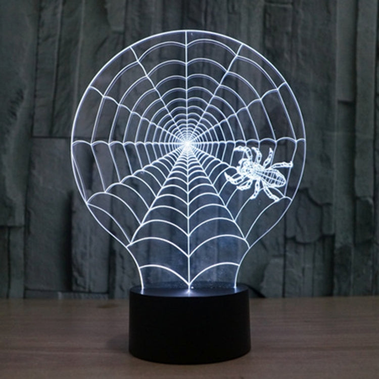 Cobweb Style 3D Touch Switch Control LED Light , 7 Colour Discoloration Creative Visual Stereo Lamp Desk Lamp Night Light by buy2fix