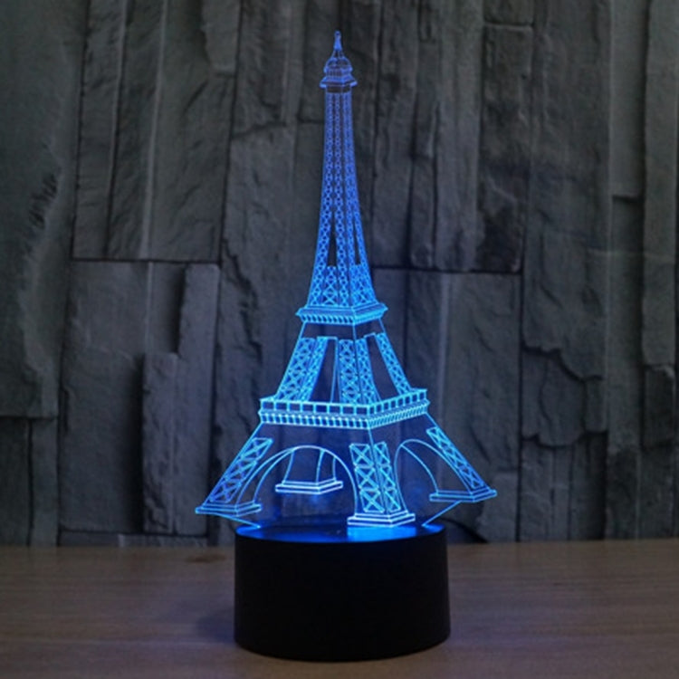 Eiffel Tower Style 3D Touch Switch Control LED Light , 7 Color Discoloration Creative Visual Stereo Lamp Desk Lamp Night Light by buy2fix