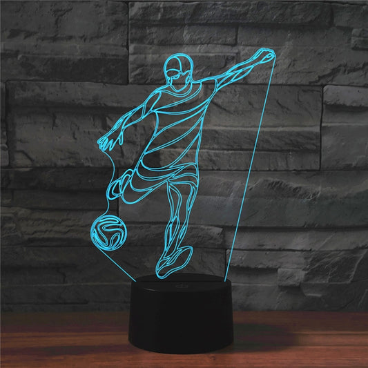 Playing Football Shape 3D Colorful LED Vision Light Table Lamp, USB & Battery Version by buy2fix