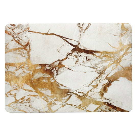 For 2016 New Macbook Pro 13.3 inch A1706 & A1708 Beige White Gold Texture Marble Pattern Laptop Water Decals PC Protective Case by buy2fix