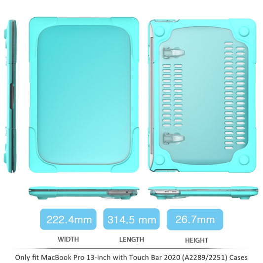 For MacBook Pro 13 inch 2022 & A2289 / A2251 / A2338 2020 PC + TPU Two Colors Laptop Protective Case(Mint Green) by buy2fix