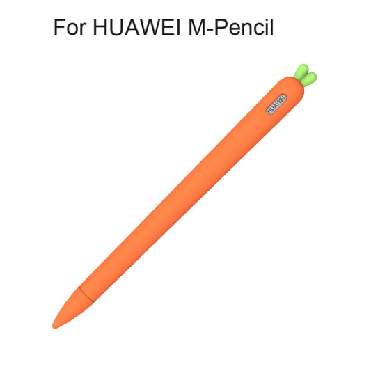Cute Carrot Liquid Silicone Protective Cover with Pen Cap & Nib Cover for Huawei M-Pencil(Orange) by buy2fix