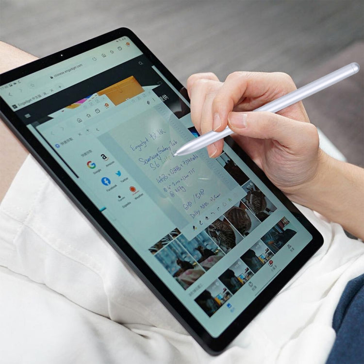 High Sensitivity Stylus Pen For Samsung Galaxy Tab S7/S7+/S7 FE/S8/S8+/S8 Ultra/S9/S9+/S9 Ultra/S10/S10+/S10 Ultra (Silver) - Stylus Pen by buy2fix | Online Shopping UK | buy2fix