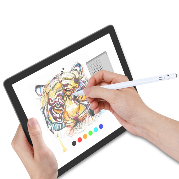 Universal Aluminum Alloy Active Capacitive Stylus Pen(White) - Stylus Pen by buy2fix | Online Shopping UK | buy2fix