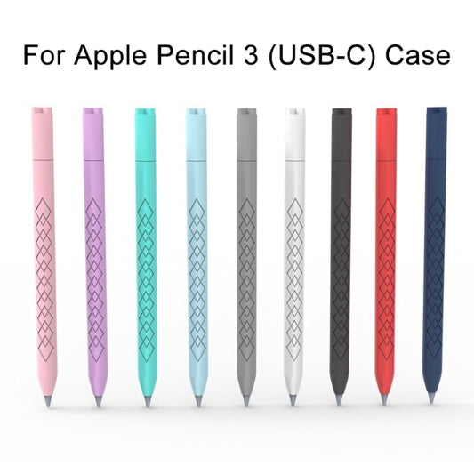 For Apple Pencil (USB-C) Diamond Pattern Silicone Stylus Pen Protective Case (Mint Green) by buy2fix