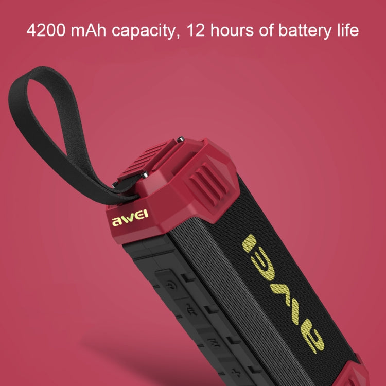 awei Y280 IPX4 Bluetooth Speaker Power Bank with Enhanced Bass, Built-in Mic, Support FM / USB / TF Card / AUX(Black) - Desktop Speaker by awei | Online Shopping UK | buy2fix