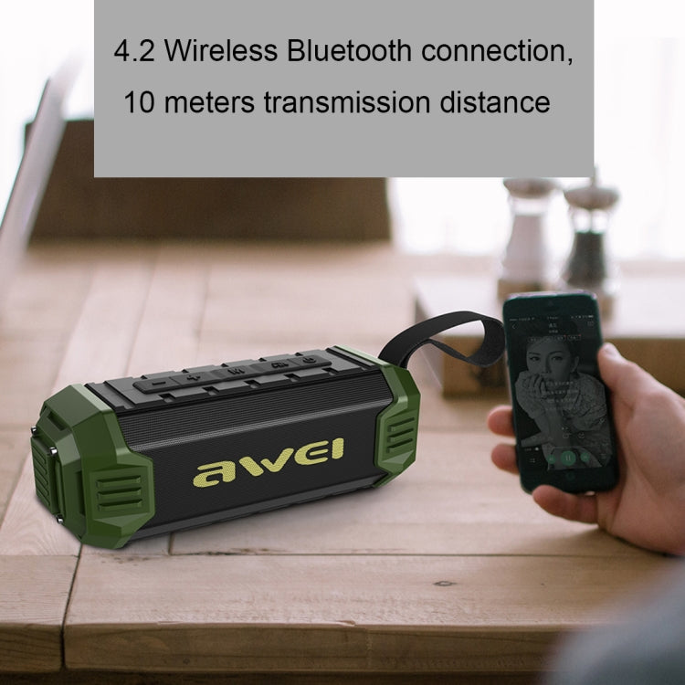 awei Y280 IPX4 Bluetooth Speaker Power Bank with Enhanced Bass, Built-in Mic, Support FM / USB / TF Card / AUX(Black) - Desktop Speaker by awei | Online Shopping UK | buy2fix