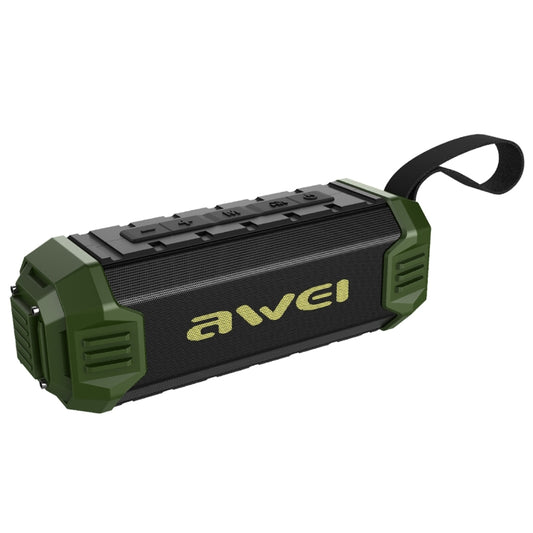 awei Y280 IPX4 Bluetooth Speaker Power Bank with Enhanced Bass, Built-in Mic, Support FM / USB / TF Card / AUX(Green) - Desktop Speaker by awei | Online Shopping UK | buy2fix