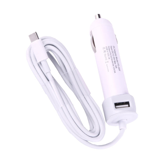 36W 5V 9V 12V 15V 3A DC USB-C / Type-C Car Adapter with 1 USB Port for Apple Macbook A1534, Length: 2m(White) by buy2fix