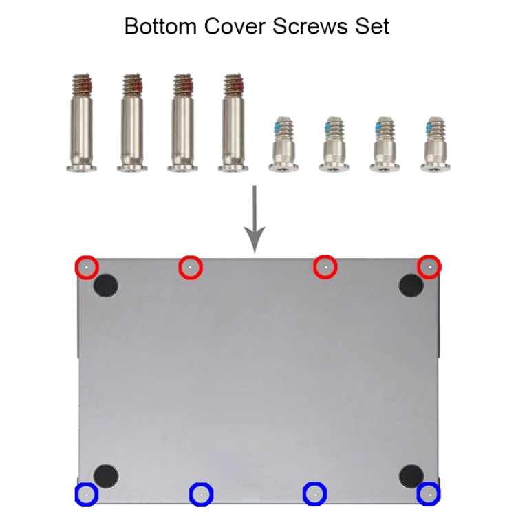 Bottom Cover Screws Set for MacBook Pro Retina M3 14 16 A2918 A2991 A2992 (Silver) by buy2fix