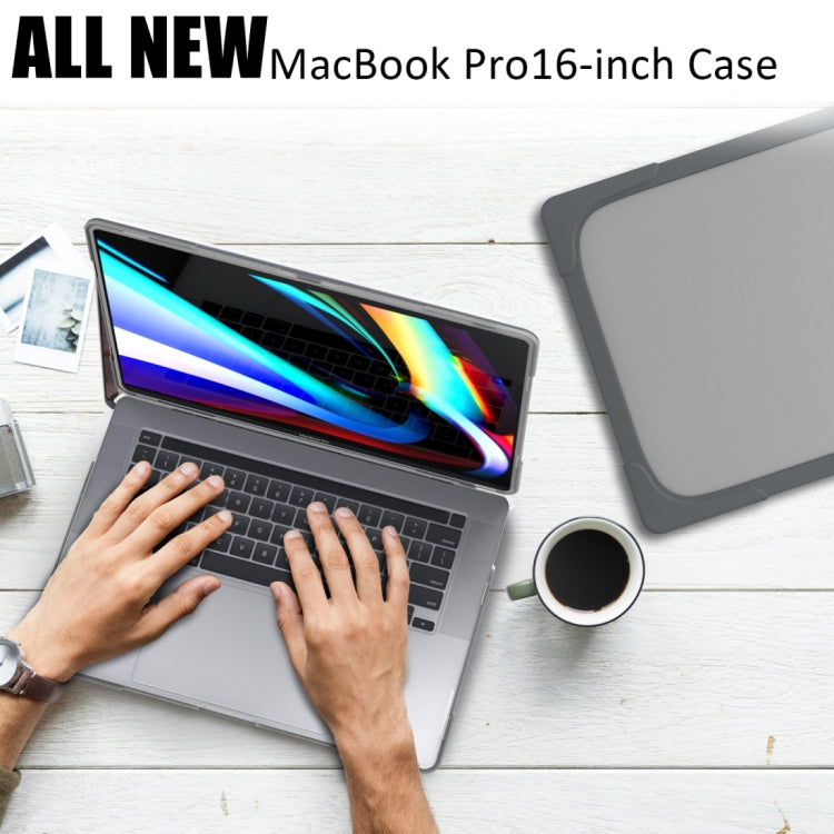 For MacBook Pro 16 inch A2141 (2019) PC + TPU Two Colors Laptop Protective Case(Grey) by buy2fix